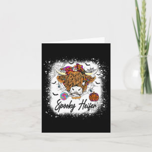 Leopard Halloween Cow Pumpkin Spooky Heifer 1  Card