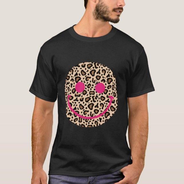 Leopard Happy Face T-Shirt (Front)
