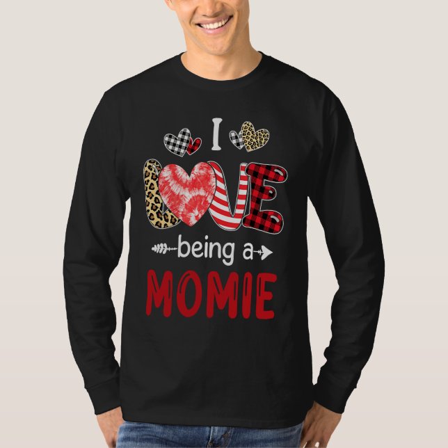 Leopard Happy Mothers Day I Love Being A Momie Buf T-Shirt (Front)