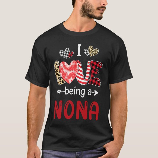 Leopard Happy Mother's Day I Love Being A Nona Buf T-Shirt (Front)