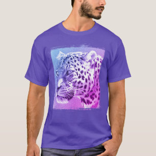 Leopard Head Modern Elegant Purple Template T-Shirt