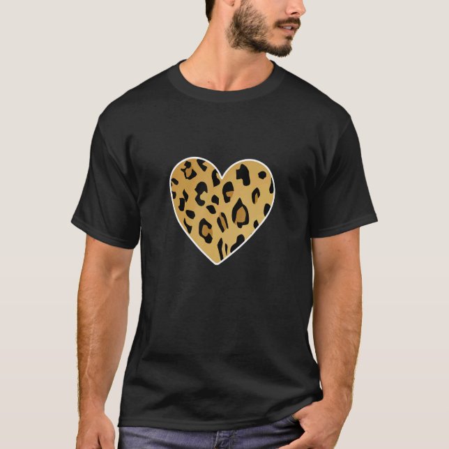 Leopard Heart Cheetah Jaguar T-Shirt (Front)