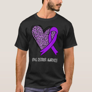 Leopard Heart Eating Disorder Awareness Purple Rib T-Shirt