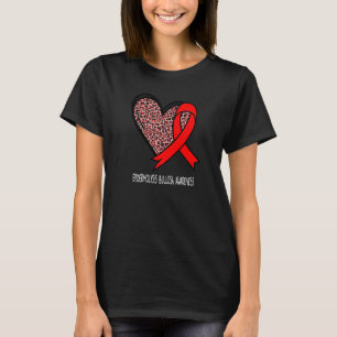 Leopard Heart Epidermolysis Bullosa Awareness Red T-Shirt