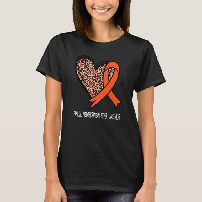 Leopard Heart Familial Mediterranean Fever Awarene T-Shirt (Front)