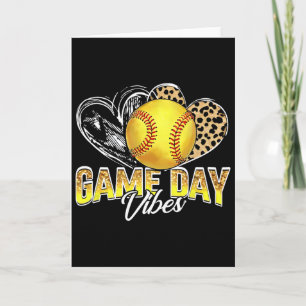 Leopard Heart Headnd Mom Bleached Softll Game Day Card