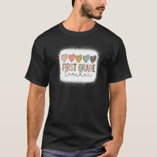 Leopard Heart Love 1st Grade Teacher Welcome Back T-Shirt