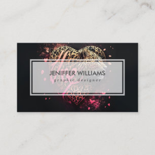 Leopard Heart Love Graffiti Art Business Card