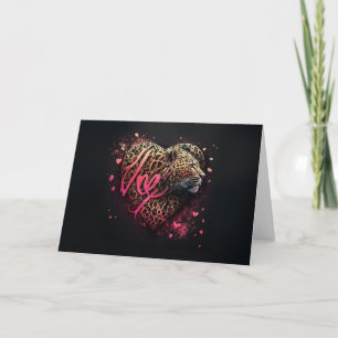 Leopard Heart Love Graffiti Art                    Card