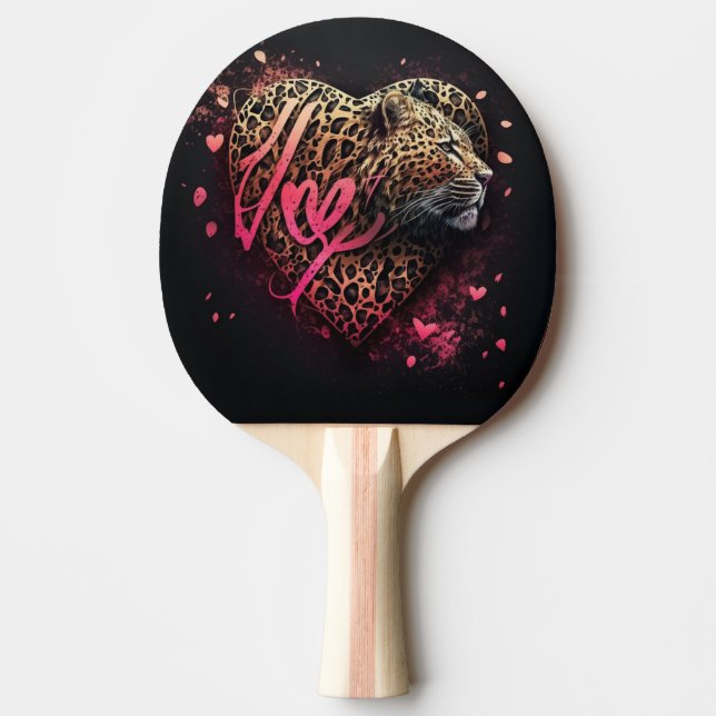 Leopard Heart Love Graffiti Art                    Ping Pong Paddle (Front)