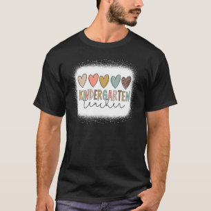 Leopard Heart Love Kindergarten Teacher Back To Sc T-Shirt