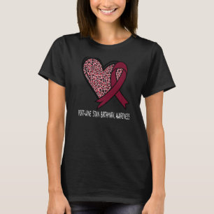 Leopard Heart Port Wine Stain Birthmark Awareness  T-Shirt