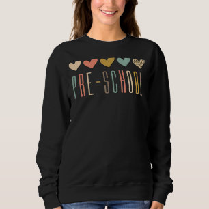 Leopard Heart Preschool Teacher Student First Day  Sweatshirt