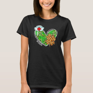Leopard Heart Shamrock Er Life Nurse St Patricks D T-Shirt
