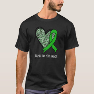 Leopard Heart Traumatic Brain Injury Awareness Gre T-Shirt
