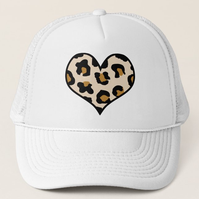 Leopard Heart Trucker Hat (Front)