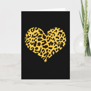 Leopard Heart Valentines Girlfriend Boyfriend Gift Card