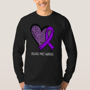Leopard Heart xx Awareness Purple Ribbon T-Shirt