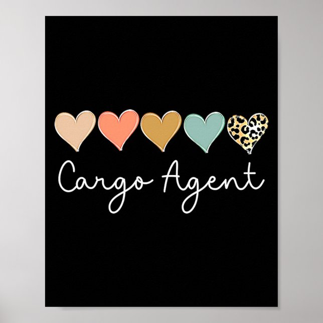 Leopard Hearts Matching Valentines Day For Cargo  Poster (Front)