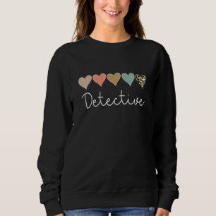 Leopard Hearts Valentine's day for Team Detective  Sweatshirt