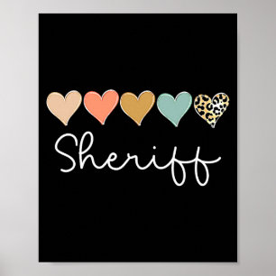 Leopard Hearts Valentines Day For Team Sheriff Va Poster