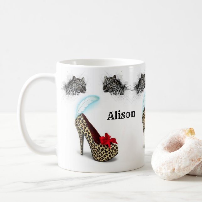 Leopard Heels Mug (With Donut)