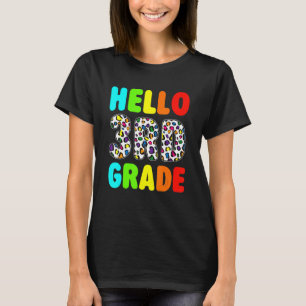 Leopard Hello 3rd Grade Back To School Cute Design T-Shirt