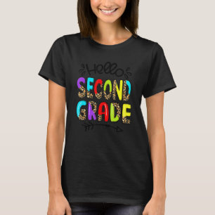 Leopard Hello Second 2nd Grade Teacher First Day O T-Shirt