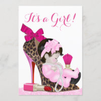 Leopard High Heel Shoe Girly Baby Shower