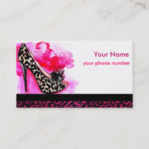 Leopard High Heeled Custom Shoe Business Card