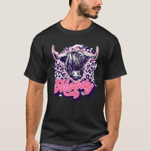 Leopard Highland Cow Moody Heifer Cow  Farmers T-Shirt