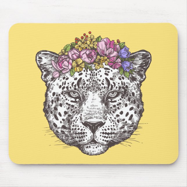 Leopard Hippie Chic Mouse Pad (Front)