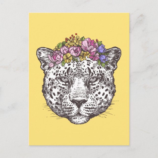 Leopard Hippie Chic Postcard (Front)