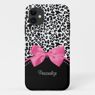 Leopard Hot Pink Bow Case-Mate iPhone Case