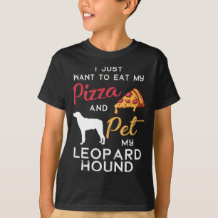 Leopard Hound Dog Pizza lover owner Christmas Birt T-Shirt