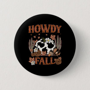 Leopard Howdy Fall Western Pumpkin Autumn Fall Tha 6 Cm Round Badge