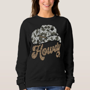 Leopard Howdy Southern Western Girl Country Rodeo Sweatshirt