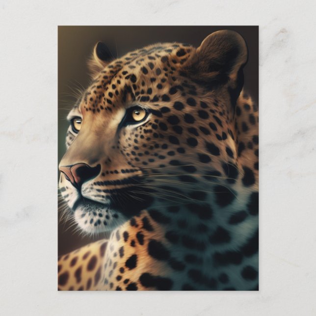Leopard Illustration Animal Design  Postcard (Front)