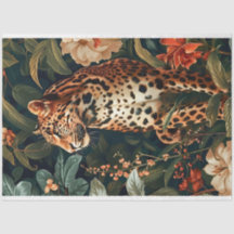 Leopard in jungle decoupage