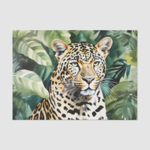 Leopard In Lush Jungle Foliage Tissue Paper