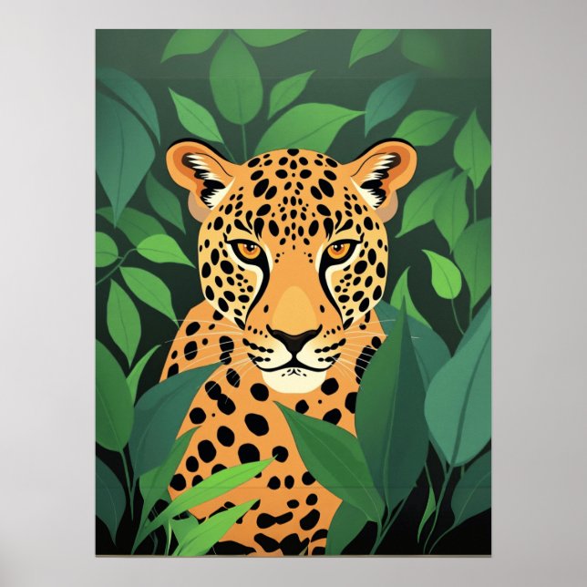 Leopard in the Jungle  Poster (Front)