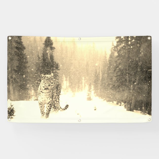 LEOPARD IN THE SNOW Banner (Horizontal)