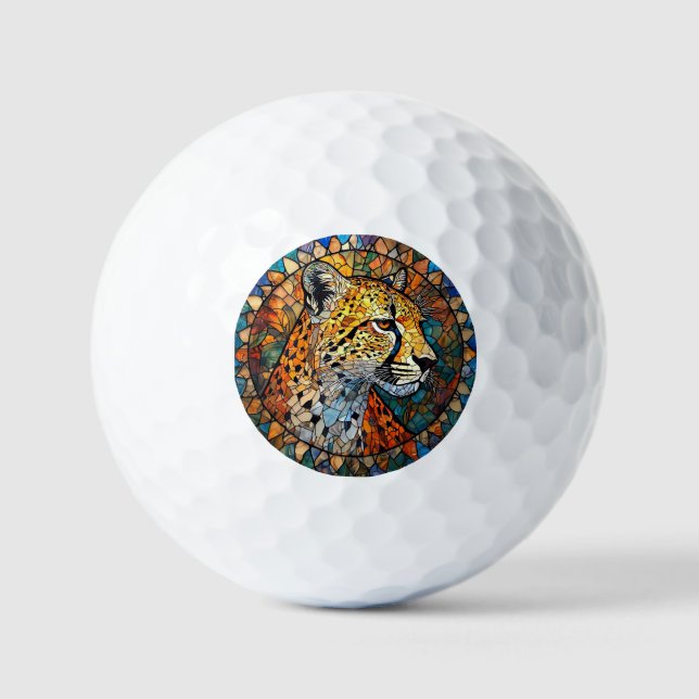 Leopard in Vibrant Colours Golf Balls (Front)
