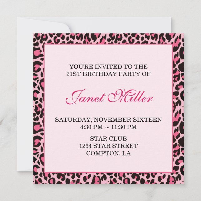 Leopard Invitation (Front)