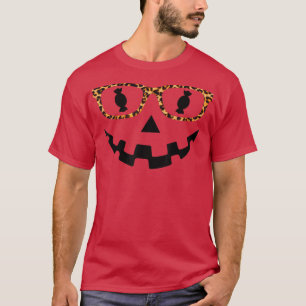 Leopard JackOLantern Face glasses Pumpkin Candy Ha T-Shirt