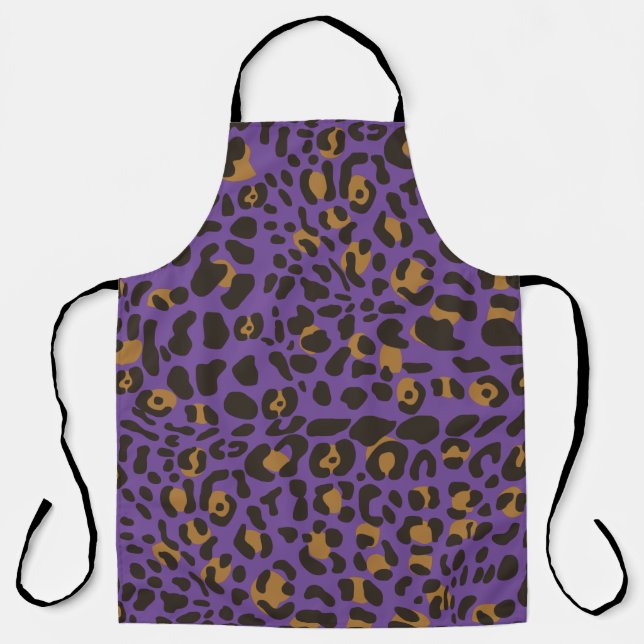 Leopard Jaguar Animal Print Pattern Apron (Front)