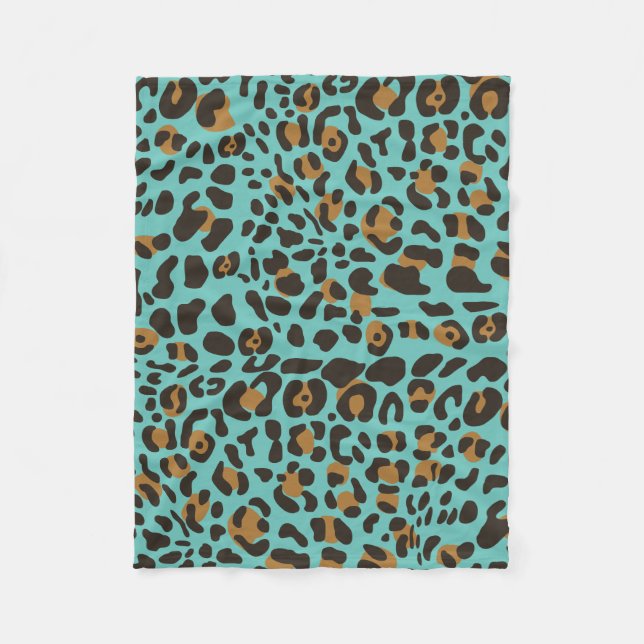 Leopard Jaguar Animal Print Pattern Fleece Blanket (Front)
