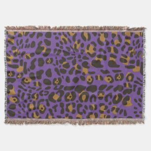 Leopard Jaguar Animal Print Pattern Throw Blanket