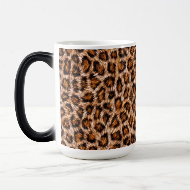 Leopard Jaguar Cat Brown Fur Pattern-24609 Coffee Magic Mug (Left)