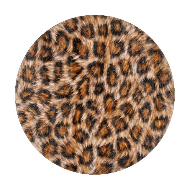 Leopard Jaguar Cat Brown Fur Pattern-24609 Cutting Board (Front)